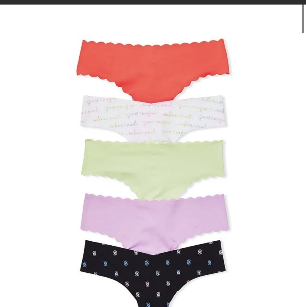 Victoria secret -5 PK No Show Rainbow Thong-Large